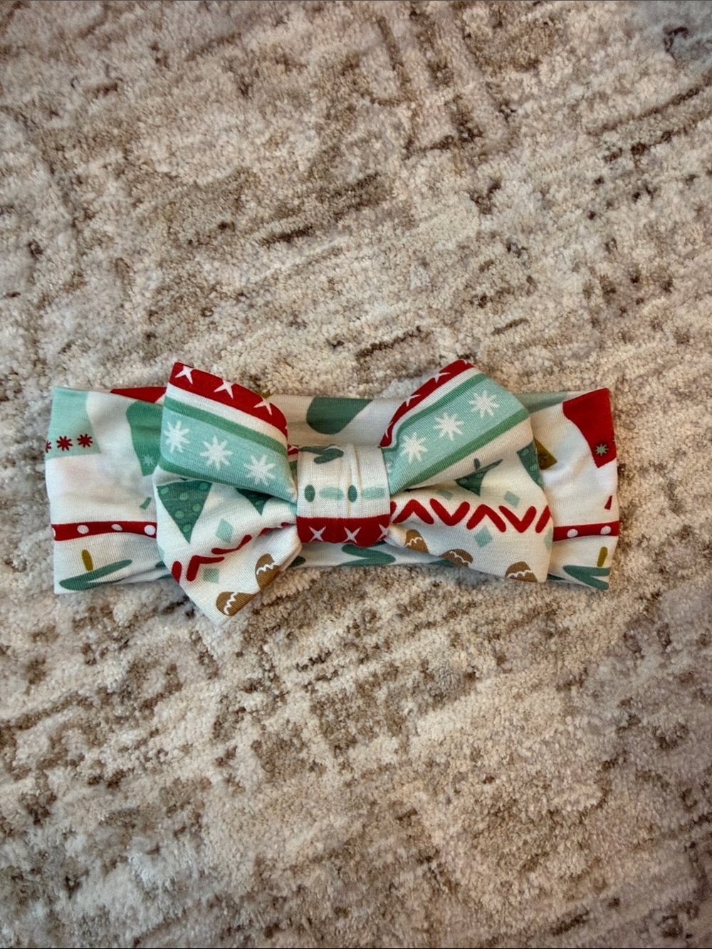 Little Sleepies Holiday Bow Headband - White, Red, Mint, Gold